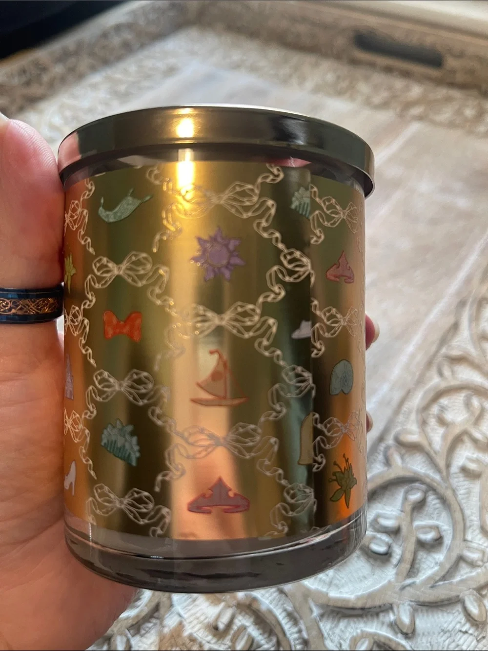 Bath & Body Works Disney Princess Single Wick Candle - Pink & Gold Accents
